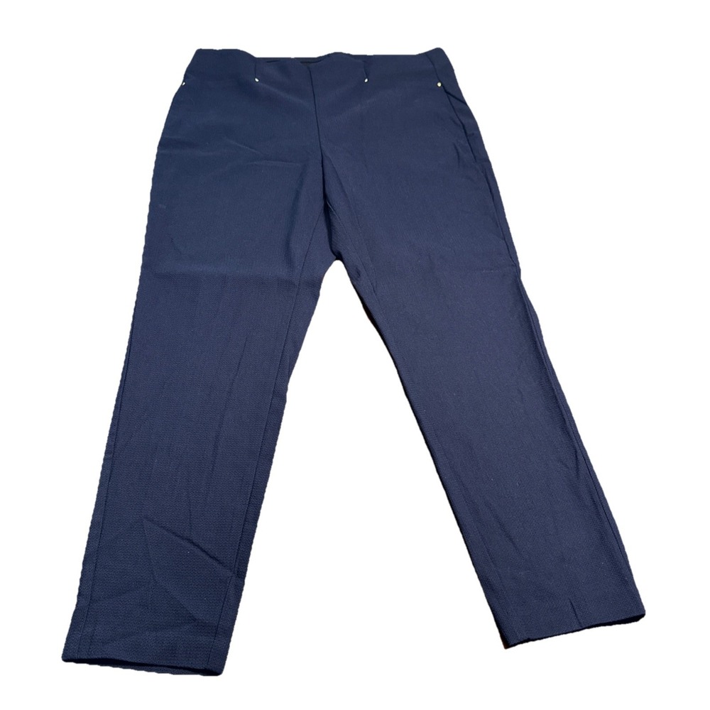 Rafaella Comfort Slim Ankle Pants Navy Size 16 Stretch Pull-On NWT MSRP $59